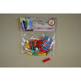 Csipesz fa színes 2,5x0,3cm 50db/cs