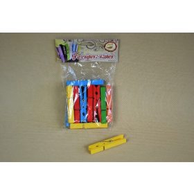 Csipesz fa színes 4,5x0,7cm 30db/cs