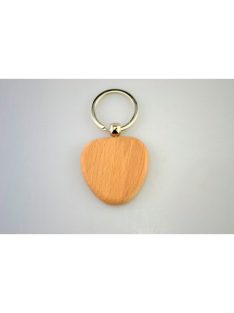 Kulcstartó, fa szív alakú 4x3,8cm