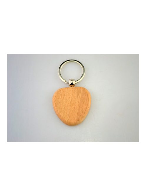Kulcstartó, fa szív alakú 4x3,8cm