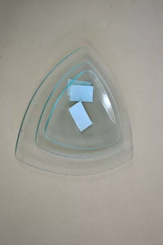 Üvegtányér háromszög 12,5cm