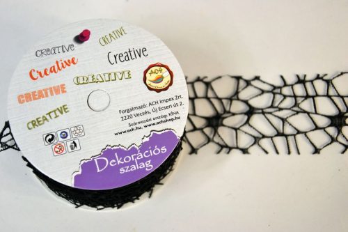 Dekorációs szalag 5cm x 9,2m FEKETE