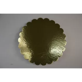 TORTAPAPÍR TÁLCA FODROS SZÉLŰ D:20CM  ARANY