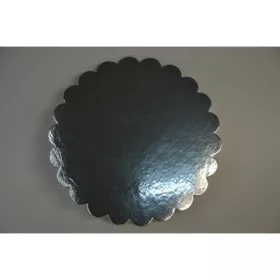 TORTAPAPÍR TÁLCA FODROS SZÉLŰ D:35CM  EZÜST