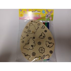   HÚSVÉTI KREATÍV KÉSZLET DEKORÁLHATÓ FA TOJÁS + 5 FILCTOLL 4F