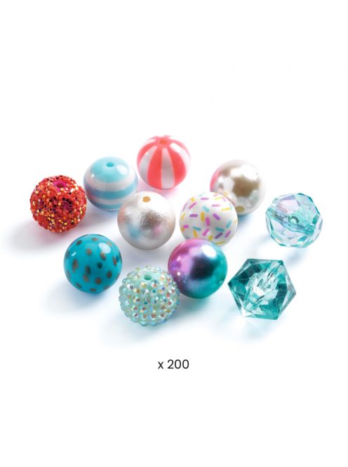 Ékszerkészítő készlet - Buborék gyöngyök, ezüst - Bubble beads, Silver