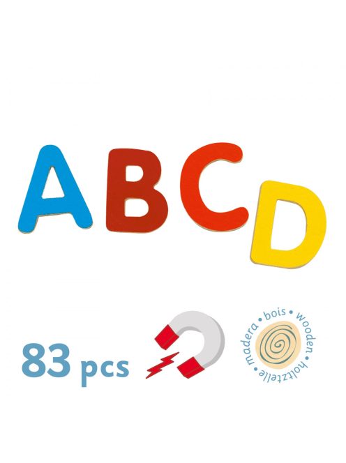 Mágneses betűkészlet - Színes nagybetűk - 83 small letters