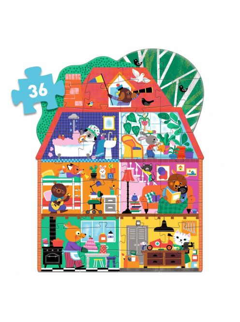 Óriás puzzle - A Kisbarátok Háza, 36 db-os - The Little Buddies' House