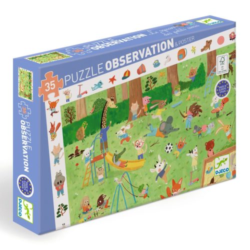 Megfigyeltető puzzle - Kisbarátok a kertben, 35 db-os - Little friends' garden - 35 pcs - FSC MIX