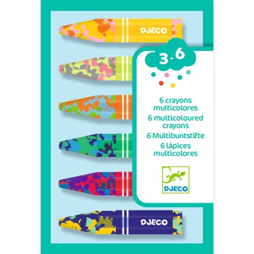 6 multicoloured flower crayons