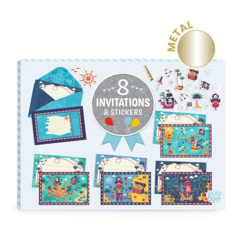 Meghívó készlet - Kalóz parti - All aboard!