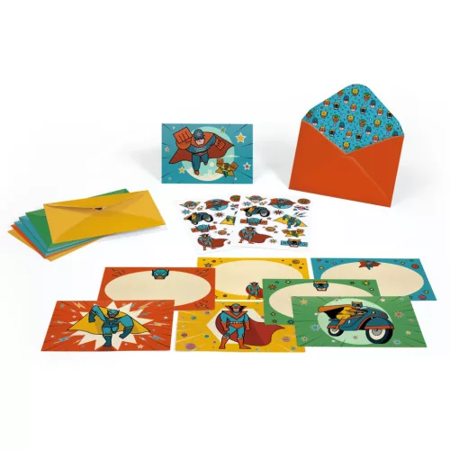 Meghívó készlet - Szuperhős egy napra - Pow ! Bang !