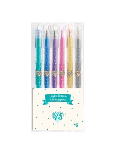 6 géltoll - 6 glitter gel pens
