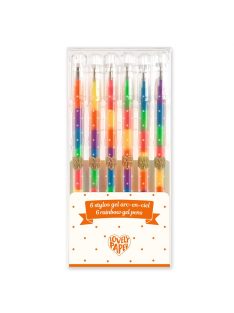   Zselés toll készlet - 6 szivárvány színben - 6 rainbow gel pens