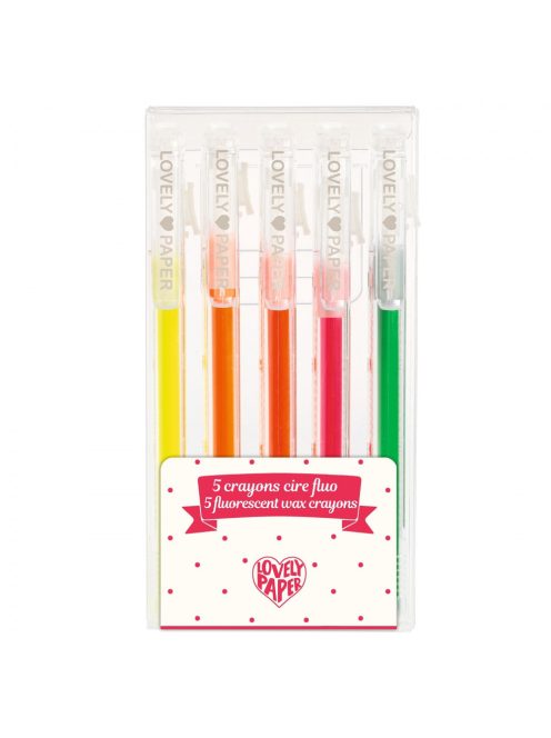 Viaszkréta-toll készlet 5 neon színben - 5 fluorescent wax crayons