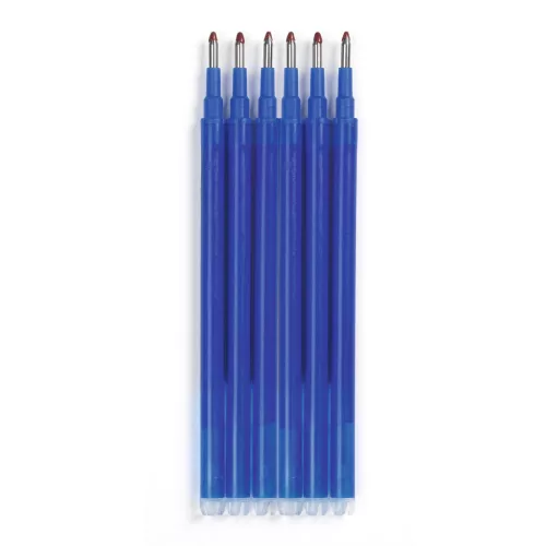 Tollbetét - Kék, 6 db-os - Stylo friction bleu + 3 recharges