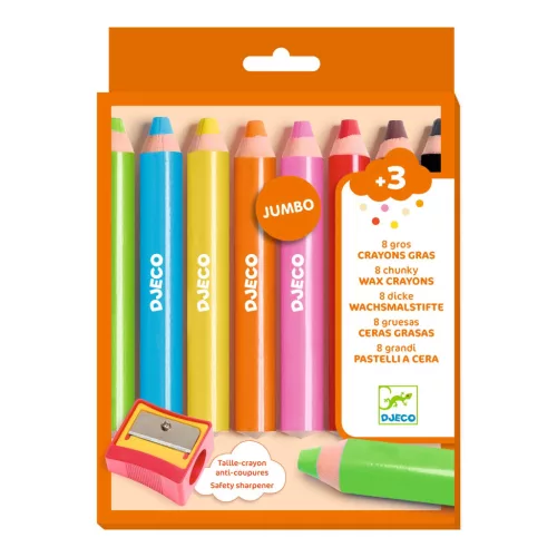 Kreatív eszközök - Vastag viaszceruza, 8 szín - 8 chunky wax crayons