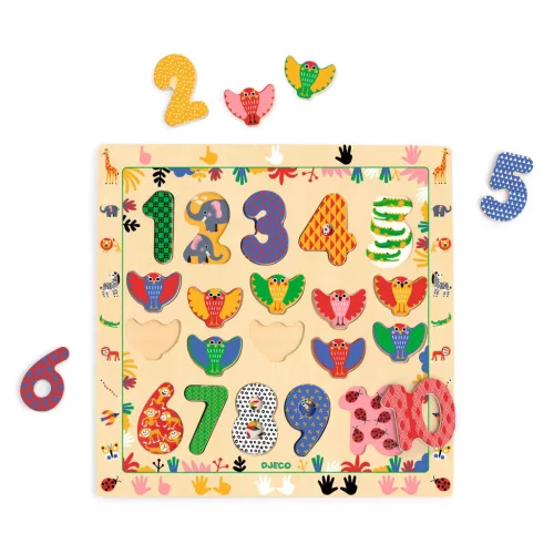 Formaillesztő, formaberakó - 1-től 10-ig kirakó - Puzzle 1 - 10