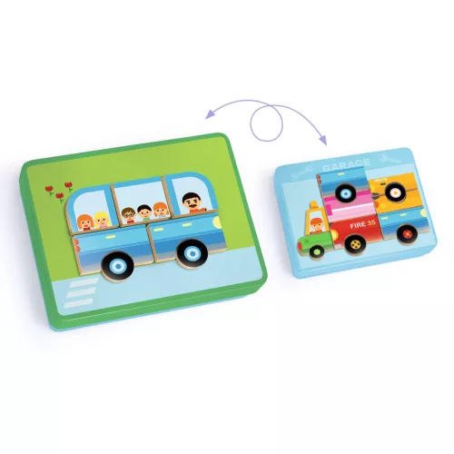 Mágneses képkirakó - Variációk 12 járműre - Inzebox Vehicles