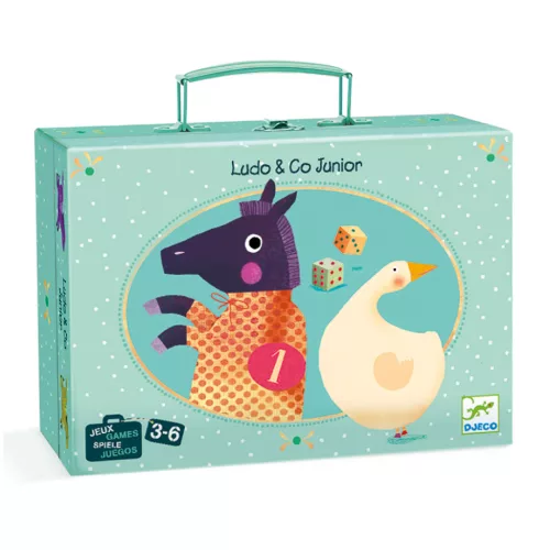 Társasjáték klasszikus - Társasjáték készlet, 2 játék, 3-6 év - Ludo and Co. Junior