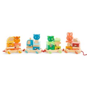   Húzható- és építőjáték - Kisvonat, 34 db-os - Créaroule, my little train