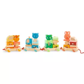   Húzható- és építőjáték - Kisvonat, 34 db-os - Créaroule, my little train