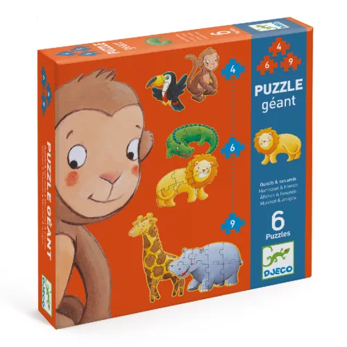 Óriás puzzle - Marmoset és barátai, 4-6-9 db-os - Marmoset and friends