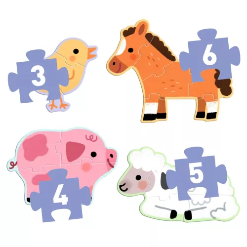 Primo puzzle - A farmon, 3-4-5-6 db-os - At the farm