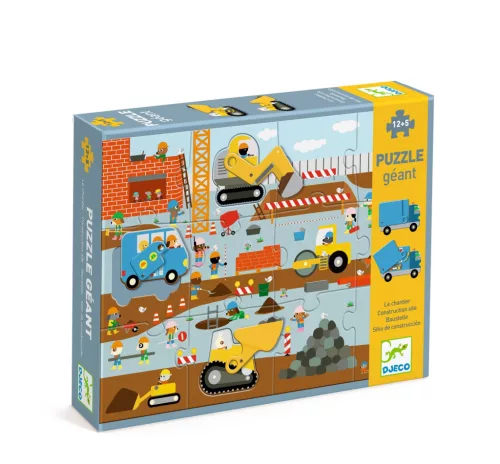 Óriás puzzle - Építkezés, 12+5 db-os - Construction site