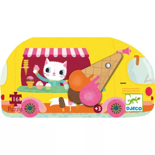 Formadobozos puzzle - Fagyis kocsi, 16 db-os - Ice cream truck