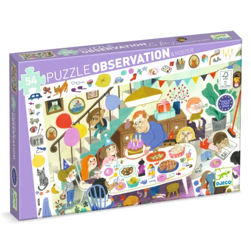 Megfigyeltető puzzle - Szülinapi parti, 54 db-os - Birthday Party
