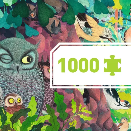 Művész puzzle - Baglyok és madarak, 1000 db-os - Owls and birds