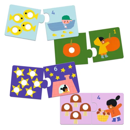 Párosító puzzle - Számpárosító, 24 db-os - First figures
