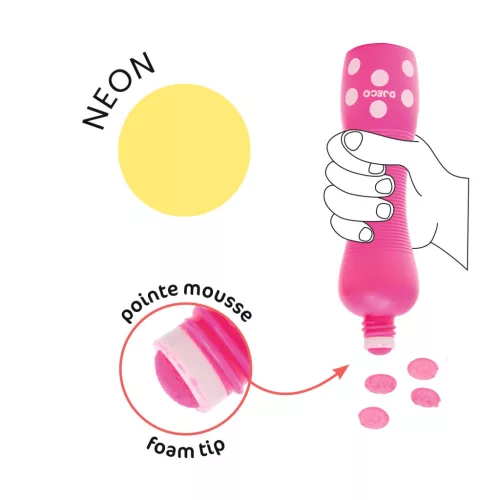 Marok filc készlet 4 fluoreszkáló színben - Pontozó színezés - Large dot markers