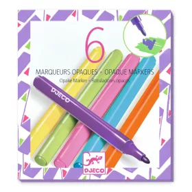   Filctoll készlet - 6 fedő szín, "80-as évek" - 6 opaque markers