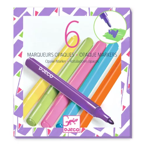 Filctoll készlet - 6 fedő szín, "80-as évek" - 6 opaque markers