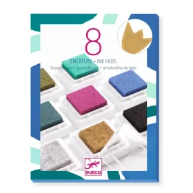   Kreatív eszközök - Nyomdapárna készlet, 8 elegáns szín - 8 ink pads and 1 cleaner - chic