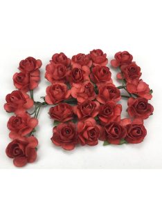 Papír rózsa piros 1,6cm 25db/csomag