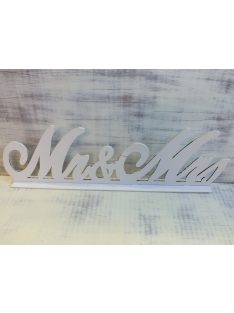 Fa "Mr & Mrs" írott felirat talppal fehér 49cm