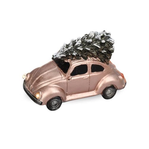 Vintage bogárhátú fenyőfával világítós rózsaarany