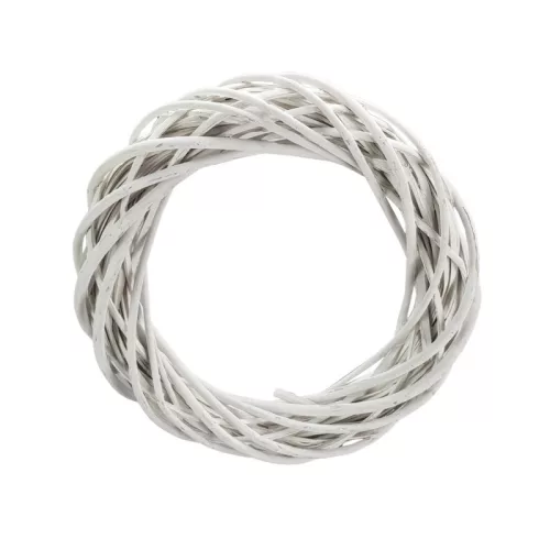 Vessző koszorú fehér 25cm