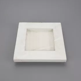 Dekorációs fa tál fehér négyzet 20x20cm