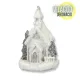 Fehér-ezüst világítós templom kicsi 1db