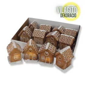   Világítós mézeskalács házikók 4féle 12db/dob  - OKOS ÁR!