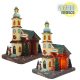 Világítós karácsonyi templom - LED-es téli dísz