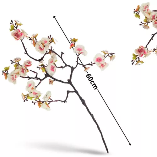 Virágzó ág krém-rózsaszín 60cm