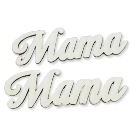 Natúr fa - Mama felirat - fehér 10cm 2db/csomag