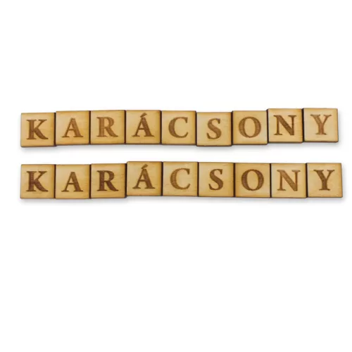 Natúr fa négyzetek - KARÁCSONY felirattal 2szett/csomag