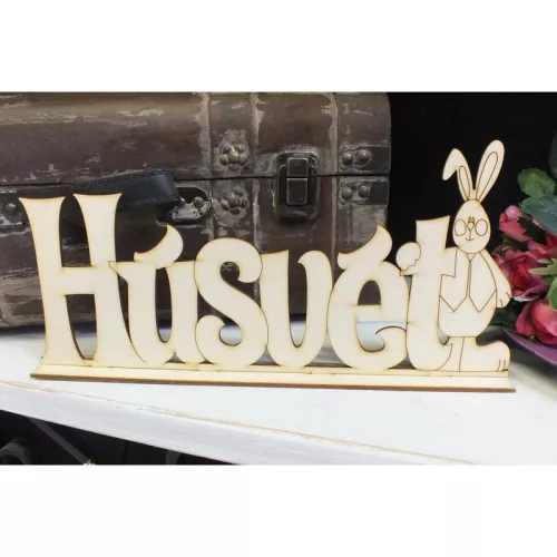 Natúr fa - Húsvét felirat talppal 16x34cm