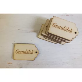   Natúr fa - Scrapbook kisérő táblák "Gratulálok" 10db/csomag
